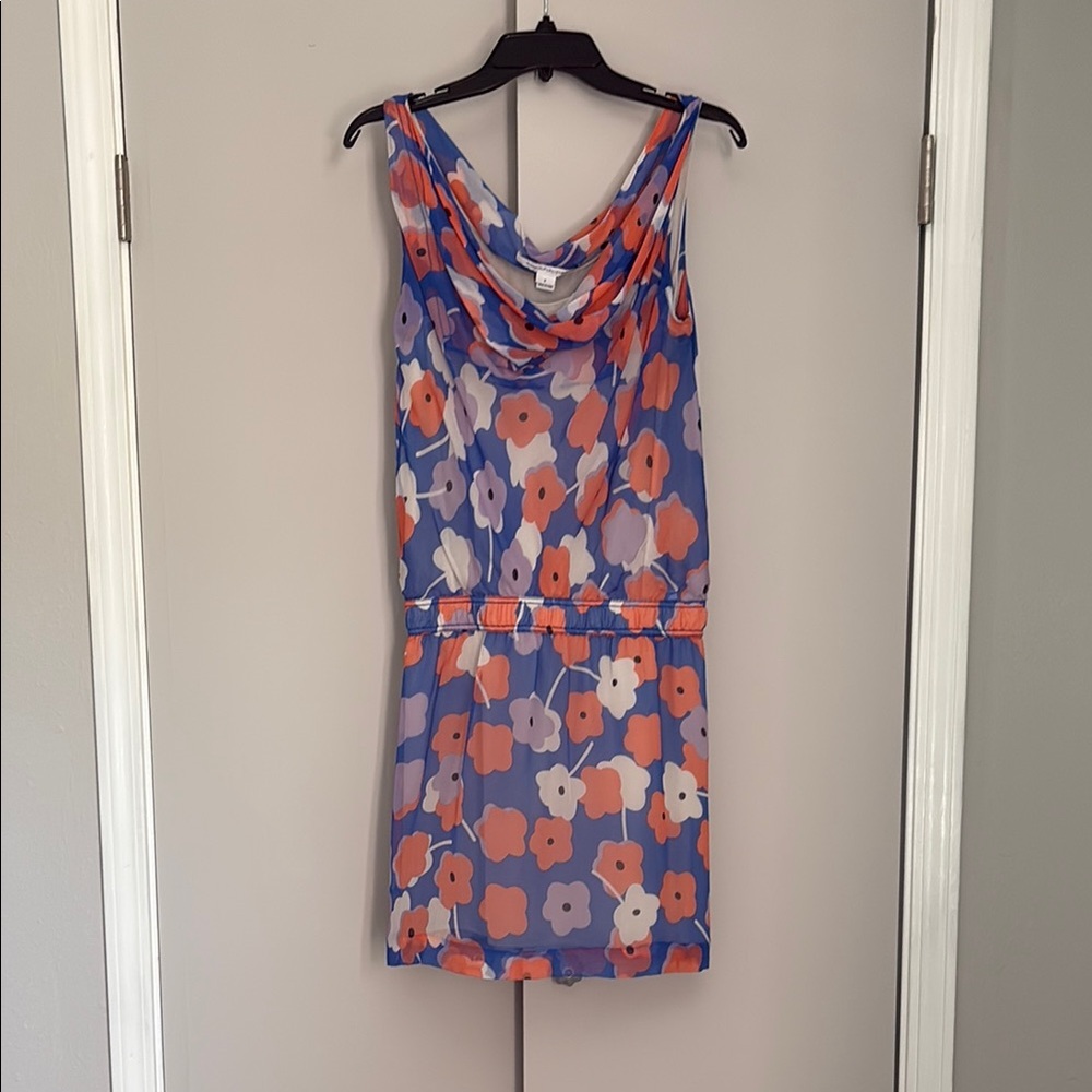 Diane Von Furstenberg Pink and Orange Cowl Neck Sheath Dress